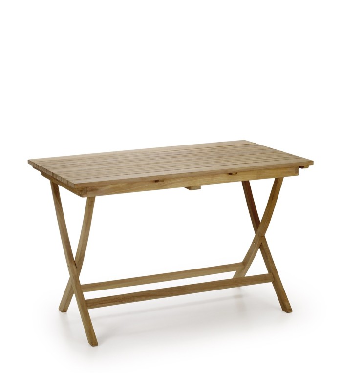 GARDEN - Folding teak garden table 120 x 70 x 76