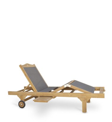 GARDEN - Teak articulated garden lounger 65 x 200 x 35-90