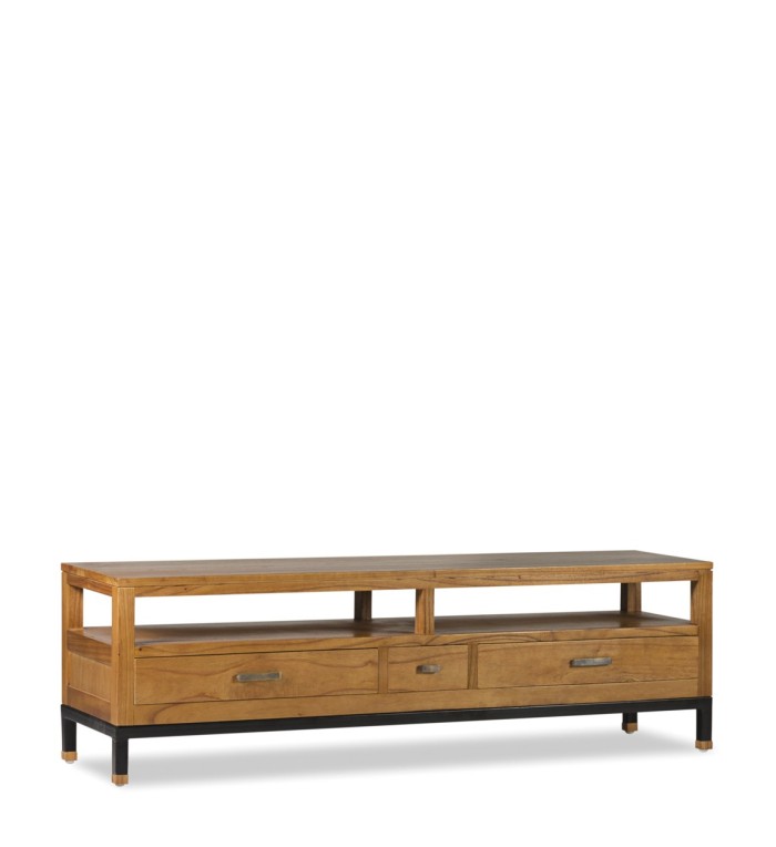 MADHU - Mueble TV en mindi y hierro 150 x 40 x 45