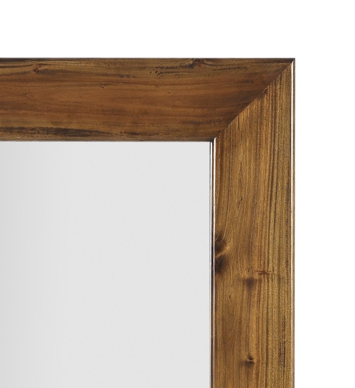 FLAMINGO - Brown mahogany wood wall mirror 80 x 100