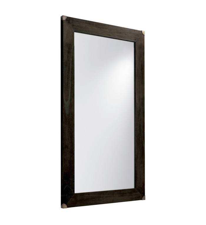 INDUSTRIAL - Miroir en bois noir 80 x 150