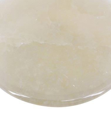 Assiette plate en onyx couleur blanc 18 x 18 x 1