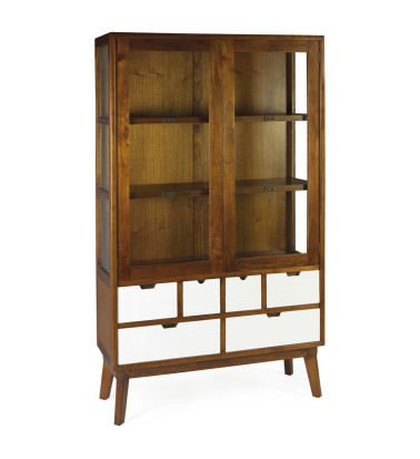 ARTIC - Vitrine en bois de mindi 105 x 40 x 180