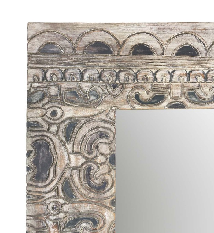 Grey wood mirror 80 x 4 x 100