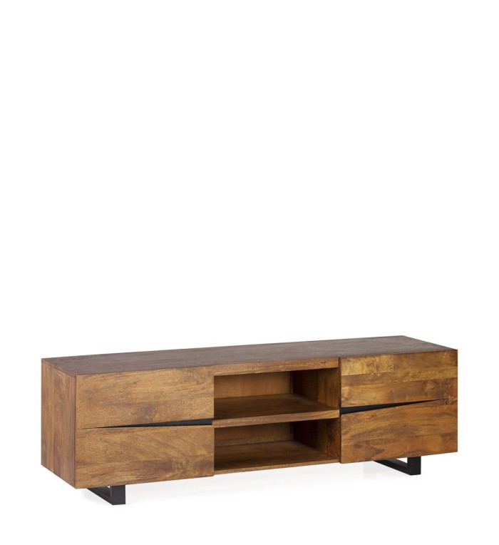 MUNICH - Mango and iron TV unit 160 x 40 x 50