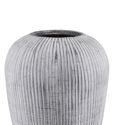 Vertical stripes terracotta vase 40 x 40 x 80