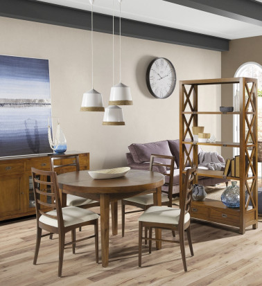 STAR - Mindi wood dining table 120-170 x 120 x 78