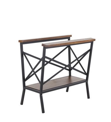 Elm and iron forge magazine rack 46 x 25 x 42