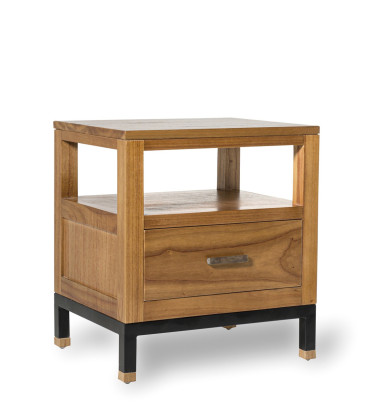 MADHU – Bedside table in mindi wood and iron 50 x 40 x 58