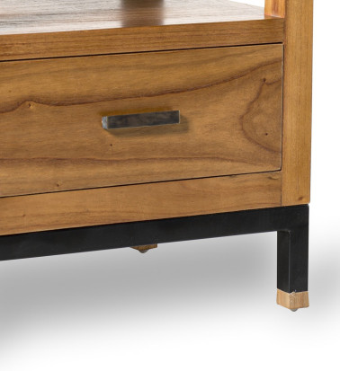 MADHU – Bedside table in mindi wood and iron 50 x 40 x 58