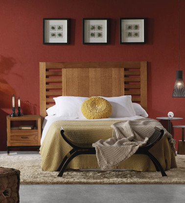MADHU – Bedside table in mindi wood and iron 50 x 40 x 58