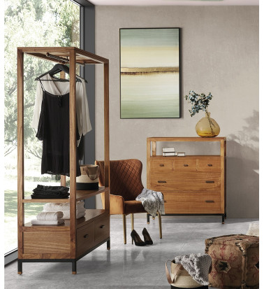 MADHU - Mindi and iron auxiliary furniture 120 x 50 x 190