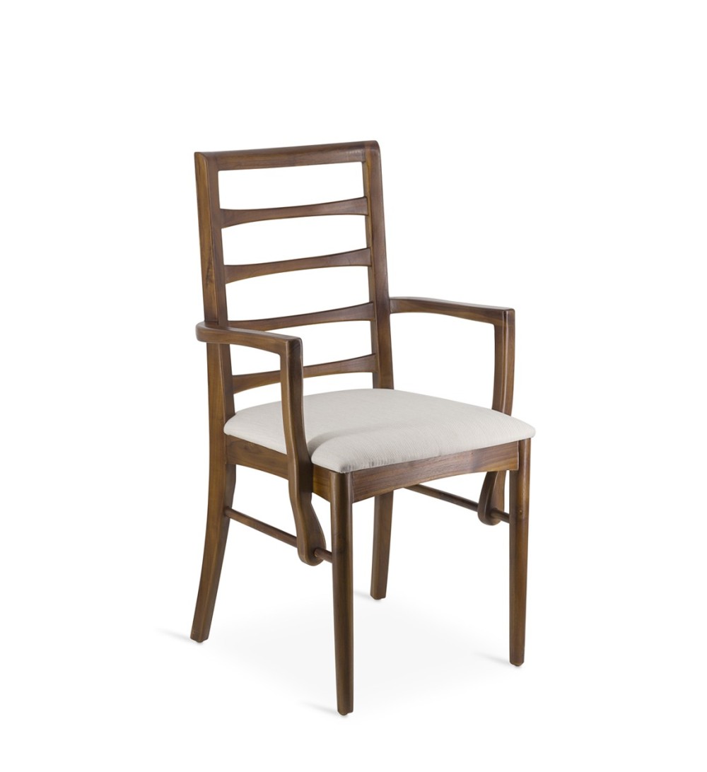 KATE - Teak and polyester armchair 53 x 47 x 95