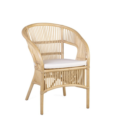 FABIANO - Rattan armchair with cushion 60 x 67 x 81