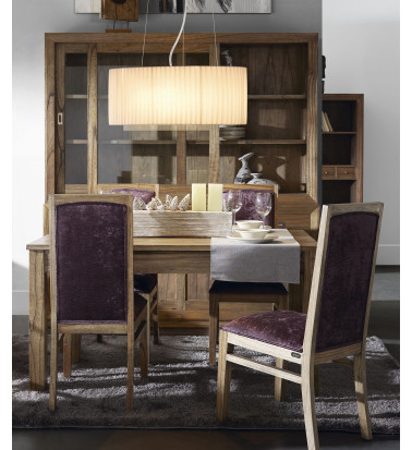 MERAPI - Vitrina en mindi con puertas correderas 200 x 40 x 132