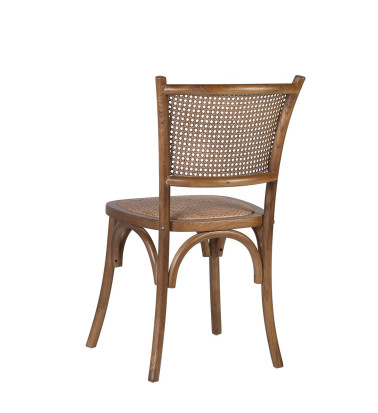 MANILA - Oak and rattan chair 45 x 42 x 89