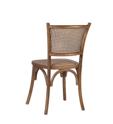 MANILA - Oak and rattan chair 45 x 42 x 89