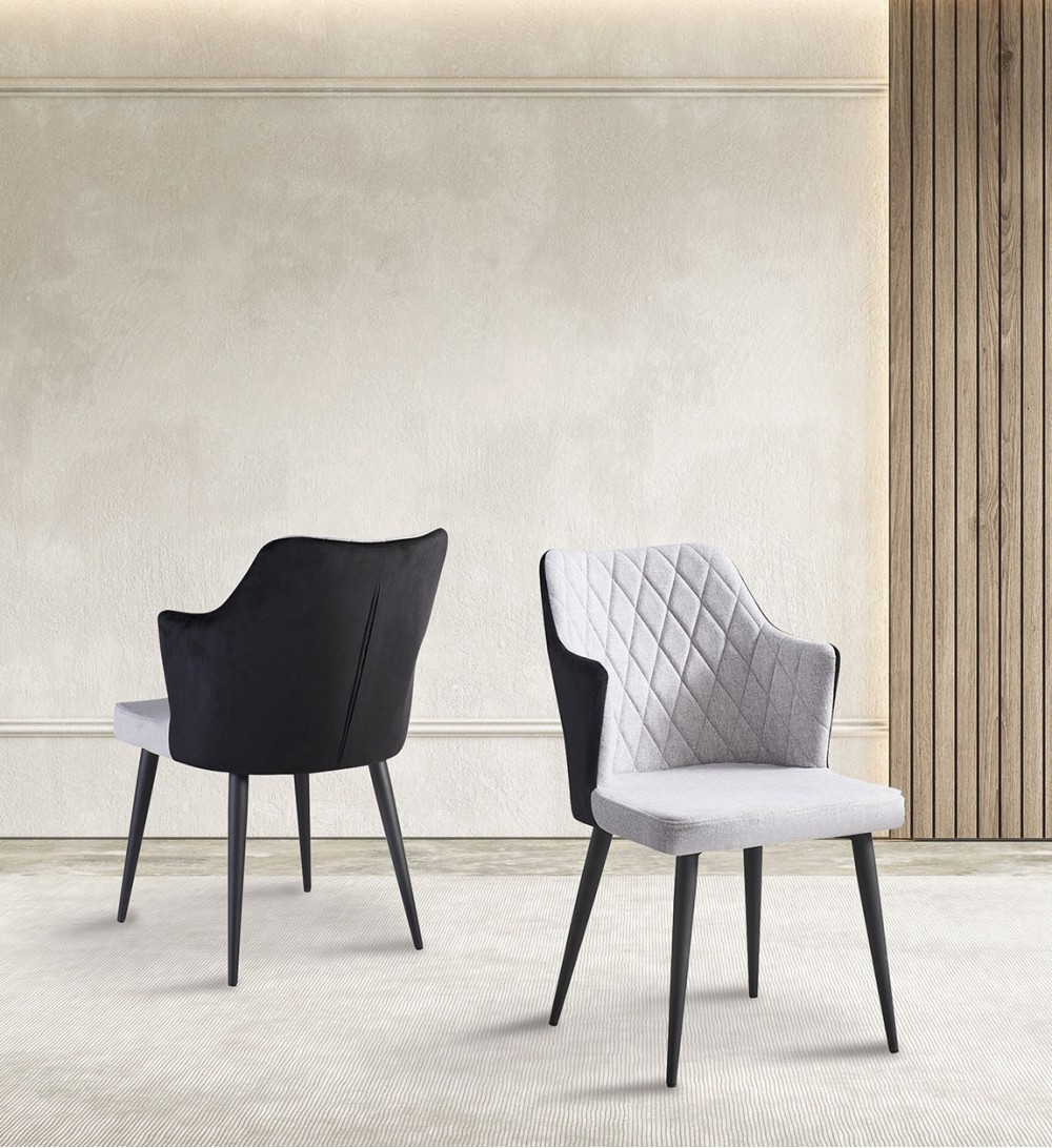 BERLIN - Polyester upholstered steel armchair 63 x 49 x 84