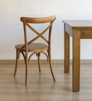 PARIS - Oak and rattan chair 50 x 55 x 89