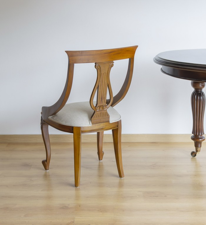 VINTAGE - Silla tapizada de caoba 50 x 47 x 90