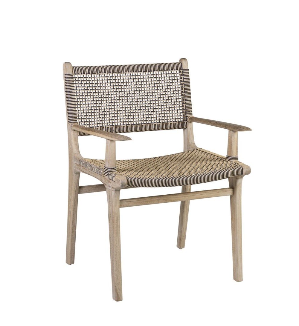 SICILIA - Fauteuil en teck et corde 60 x 58 x 85