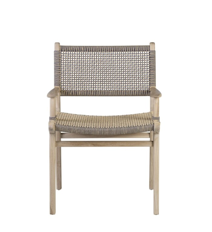 SICILY - Teak and rope armchair 60 x 58 x 85