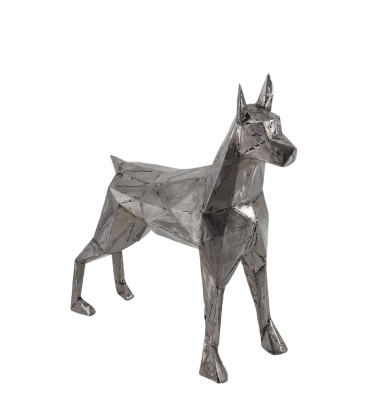 Figura di cane in metallo, colore metallo 65 x 19 x 60
