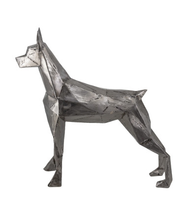 Figura di cane in metallo, colore metallo 65 x 19 x 60