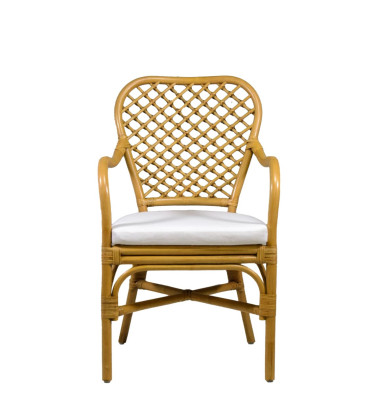BISTRO - Poltrona in rattan con cuscino 56 x 64 x 95