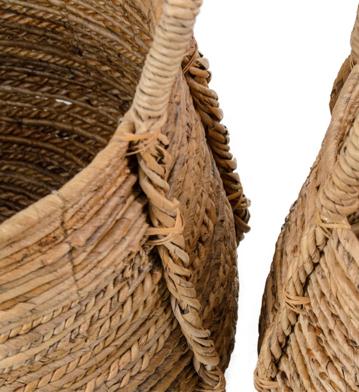 DAVOS - Set of 2 banana fiber baskets 44 x 44 x 45 / 34 x 35 x 40