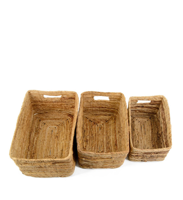 DAVOS - Set of 3 banana baskets 35 x 23 x 18 / 31 x 20 x 16 / 28 x 17 x 14