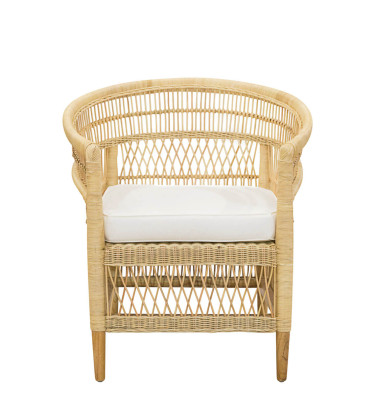 RATTAN - Rattan armchair with cushion 68 x 62 x 84