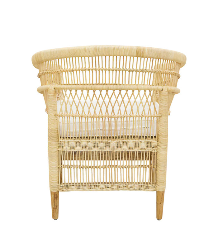 RATTAN - Rattan armchair with cushion 68 x 62 x 84