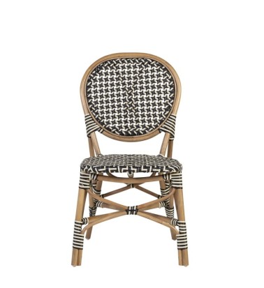 BISTRO - Set of 2 black rattan chairs 52 x 56 x 92