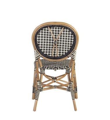 BISTRO - Conjunto de 2 cadeiras de rattan negro 52 x 56 x 92