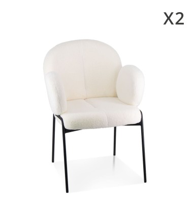 KAIHO - Ensemble de 2 fauteuils en fer et polyester 56 x 64 x 88