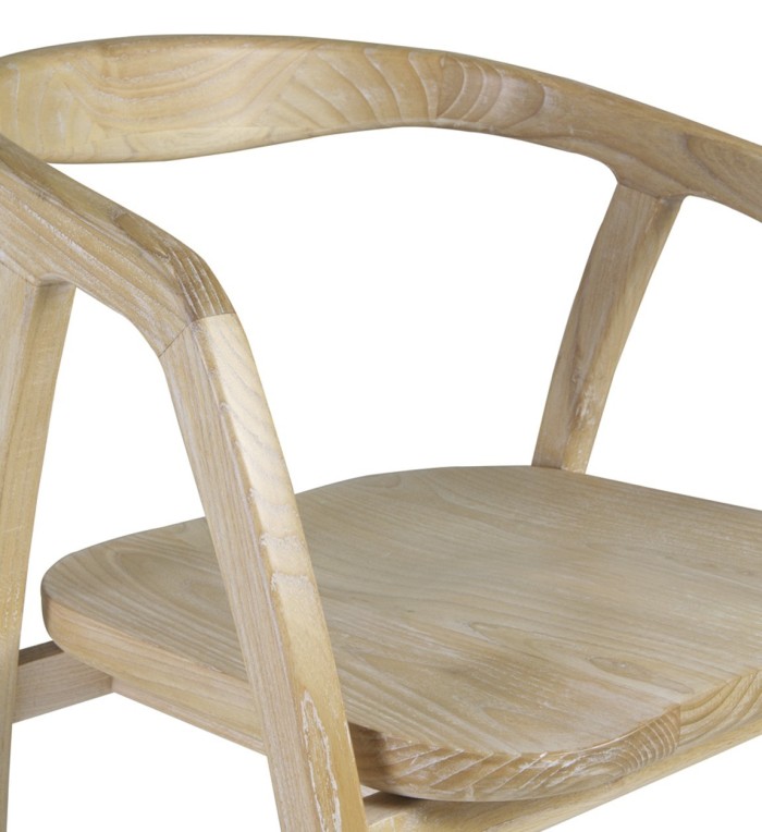 ALYA - Set of 2 natural wood chairs 55 x 60 x 77