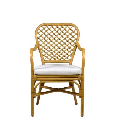 BISTRO - Conjunto de 2 cadeirões de rattan com almofada 56 x 64 x 95