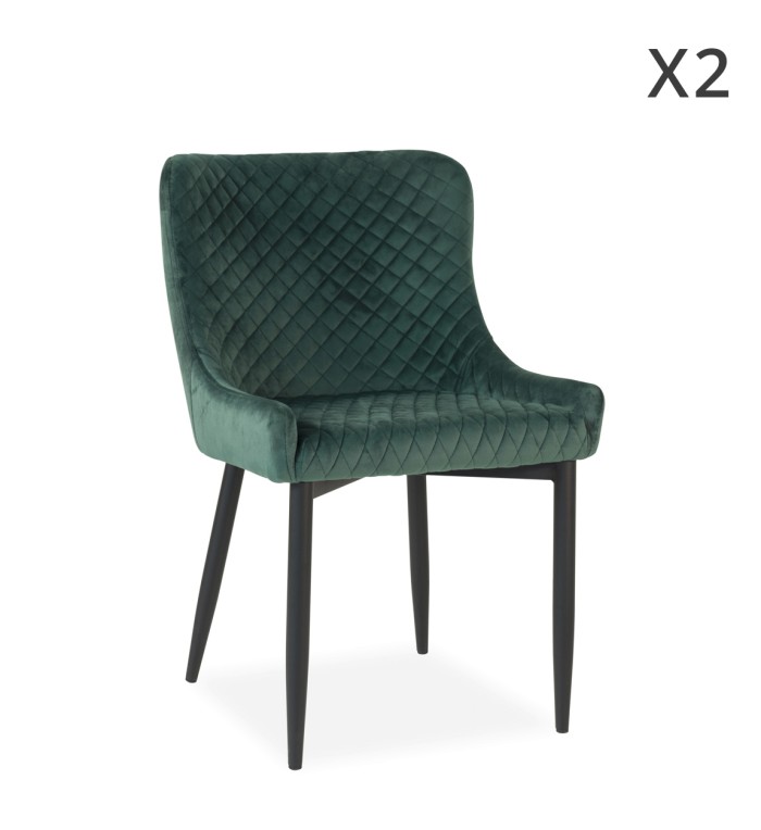 MELISSA - Set di 2 sedie in poliestere verde 52 x 62 x 82