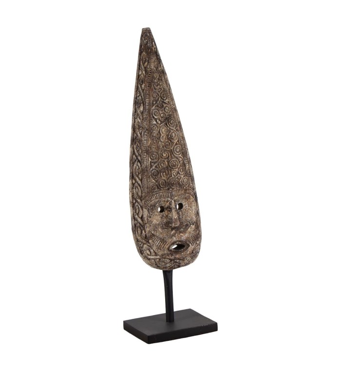 BORA - Figura maschera in legno di mango 22 x 28 x 89