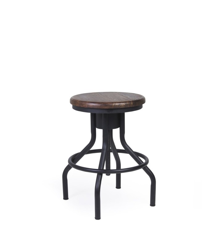 PIPA - Mango and iron stool 35 x 35 x 50-76