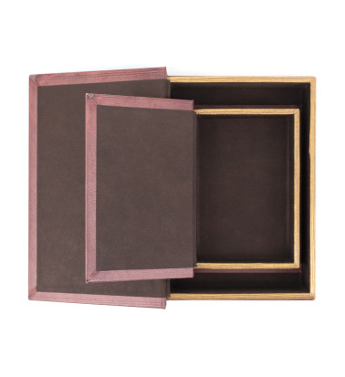 LIVRO DE LEATHERETTE S/2 19 x 7 x 27 / 15 x 5 x 20