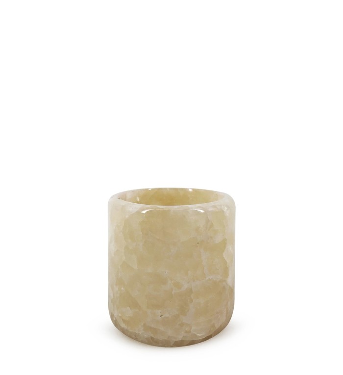 Small white onyx candle holder 8 x 8 x 8