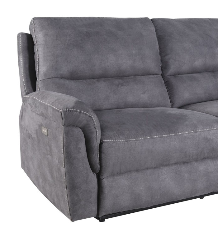 BASIL - Canapé électrique inclinable 100% polyester 208 x 93-120 x 100