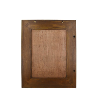 FLAMINGO - Brown mahogany wood wall mirror 80 x 100