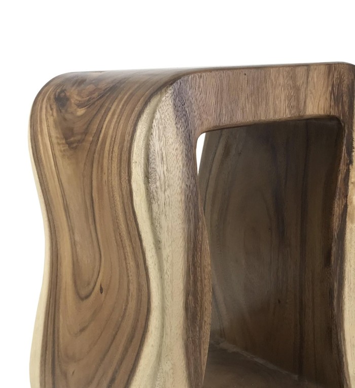 Suar wood artisan stool 35 x 30 x 45