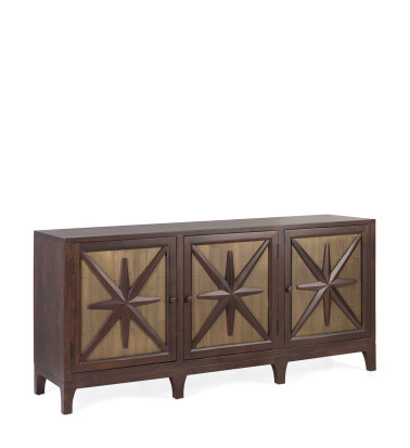 GATSBY - Buffet in acacia e alluminio 183 x 48 x 85