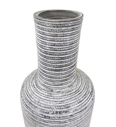 VASE AUS TERRAKOTTA UND HORIZONTALEN STREIFEN 25 x 25 x 70