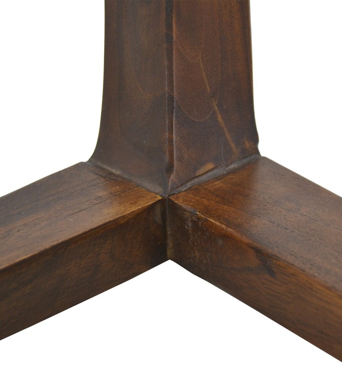 Teak and braided leather corner table 45 x 45 x 45