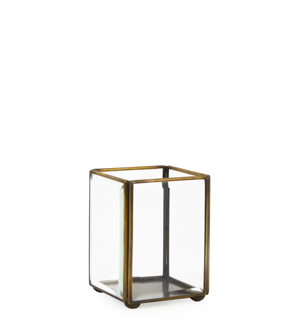 BISEL - Small square candle holder 8 x 8 x 10